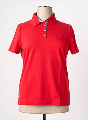 Polo broderie manches courtes rouge PAUPORTÉ femme