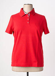 Polo broderie manches courtes rouge PAUPORTÉ femme