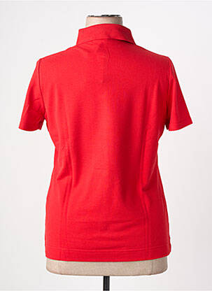 Polo broderie manches courtes rouge PAUPORTÉ femme