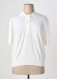 Pull stretch manches courtes beige JANINE PAUPORTÉ femme