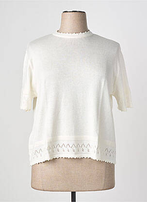 Pull coupe cintrée manches courtes beige EDWIGE femme