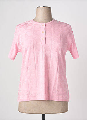 Pull coupe cintrée manches courtes rose EDWIGE femme