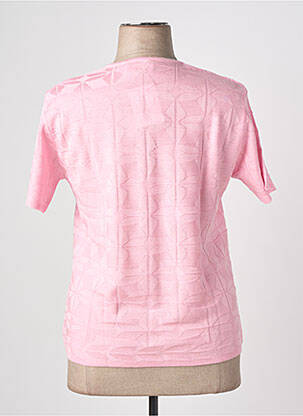 Pull coupe cintrée manches courtes rose EDWIGE femme