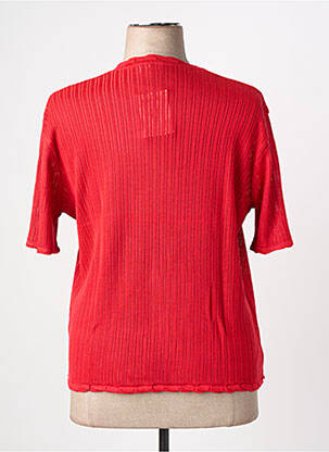 Pull coupe cintrée manches courtes rouge EDWIGE femme