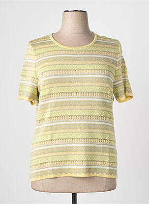 Pull coupe cintrée manches courtes jaune PAUPORTÉ femme