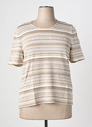Pull coupe cintrée manches courtes beige PAUPORTÉ femme