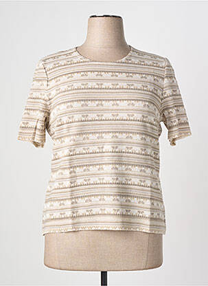 Pull coupe cintrée manches courtes vert PAUPORTÉ femme