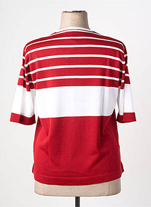 Pull coupe cintrée manches 3/4 rouge EDWIGE femme