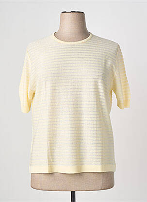 Pull coupe cintrée manches courtes jaune EDWIGE femme