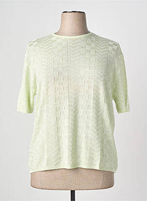 Pull coupe cintrée manches courtes vert EDWIGE femme
