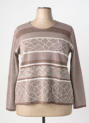 Pull coupe cintrée manches longues marron GRIFFON femme