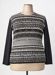 Pull coupe cintrée manches longues noir GRIFFON femme