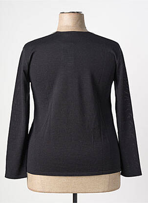 Pull coupe cintrée manches longues noir GRIFFON femme