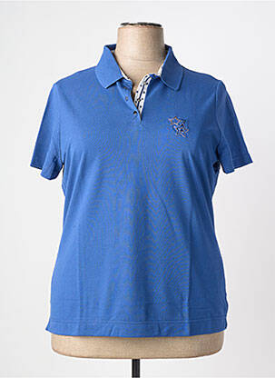 Polo broderie manches courtes bleu PAUPORTÉ femme