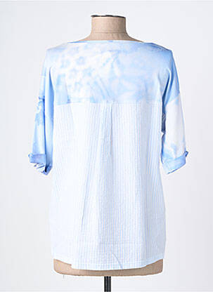 T-shirt stretch manches courtes bleu FRANK WALDER femme