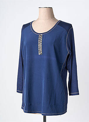 Top stretch manches 3/4 bleu THOMAS RABE femme