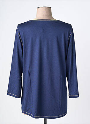 Top stretch manches 3/4 bleu THOMAS RABE femme