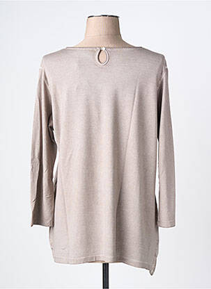 Top col rond manches 3/4 marron THOMAS RABE femme