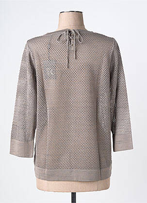 Pull maille ajourée manches 3/4 marron THOMAS RABE femme