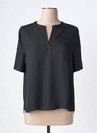 Blouse tissage crêpe manches courtes noir FRANK WALDER femme