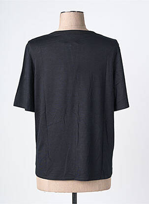 Blouse tissage crêpe manches courtes noir FRANK WALDER femme