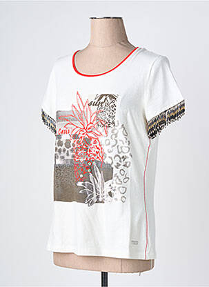 T-shirt coupe droite manches courtes beige TUZZI femme