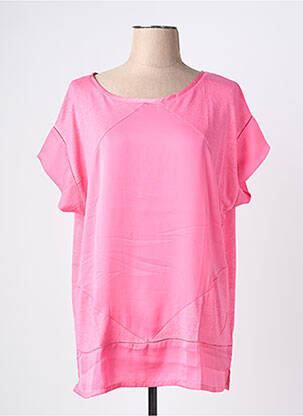 T-shirt col rond manches courtes rose OLSEN femme