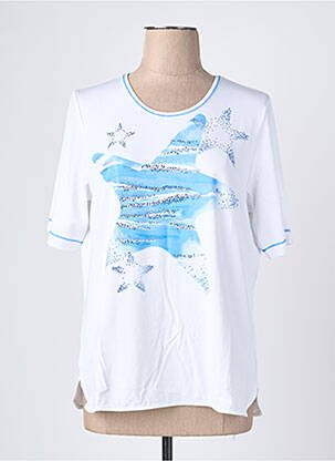 T-shirt sérigraphie avec strass manches courtes bleu RABE femme