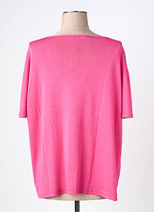 Pull coupe droite manches courtes rose ESCORPION femme