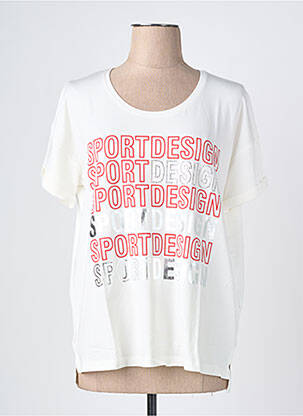 T-shirt coupe droite manches courtes beige TUZZI femme