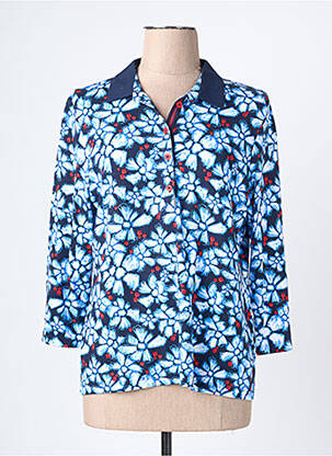 Polo stretch manches 3/4 bleu RABE femme