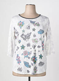 T-shirt sérigraphie manches 3/4 gris THOMAS RABE femme