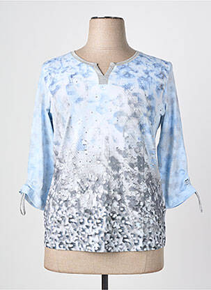 T-shirt col v manches 3/4 bleu RABE femme