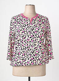 T-shirt col v manches 3/4 rose RABE femme