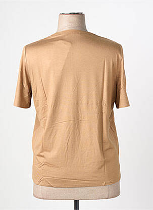Blouse tissage crêpe manches courtes marron FRANK WALDER femme
