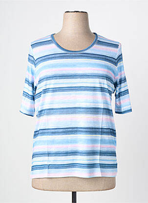 T-shirt stretch manches courtes bleu THOMAS RABE femme