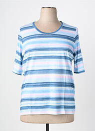 T-shirt stretch manches courtes bleu THOMAS RABE femme