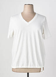 T-shirt col v manches courtes blanc OLSEN femme
