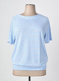 Pull stretch manches courtes bleu RABE femme