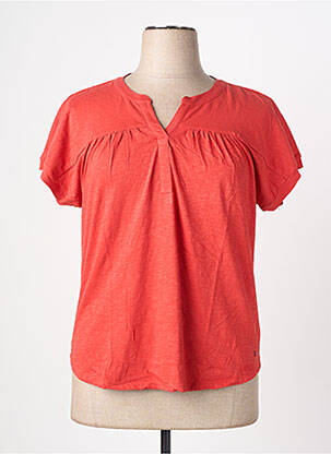 T-shirt col v manches courtes orange OLSEN femme