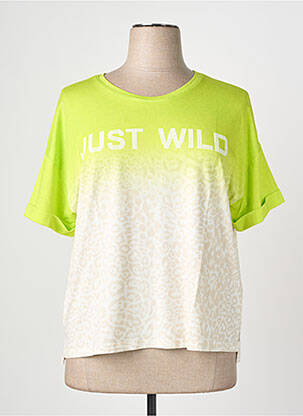 T-shirt coupe droite manches courtes vert TUZZI femme