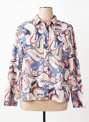 Chemisier imprimé fantaisie manches longues bleu GRIFFON femme