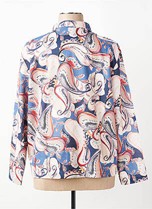 Chemisier imprimé fantaisie manches longues bleu GRIFFON femme