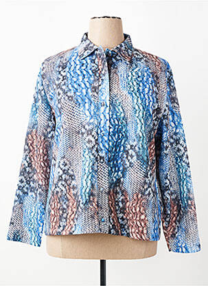 Chemisier coupe cintrée manches longues bleu GRIFFON femme