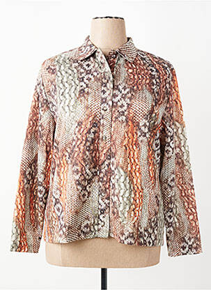Chemisier imprimé fantaisie manches longues orange GRIFFON femme