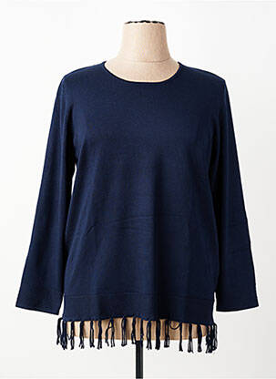 Pull coupe droite manches longues bleu RABE femme