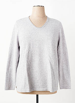 Pull coupe droite manches longues gris OLSEN femme