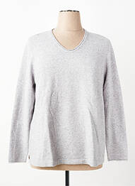 Pull coupe droite manches longues gris OLSEN femme