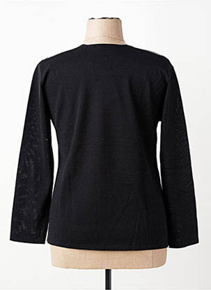 Pull coupe cintrée manches longues noir GRIFFON femme