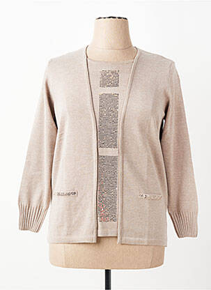 Pull coupe cintrée manches longues beige RABE femme